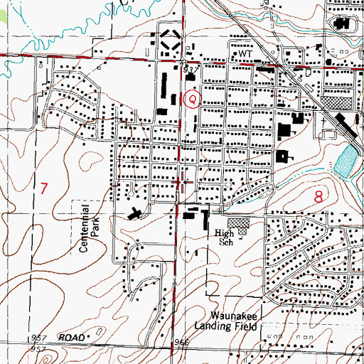 Topographic Map of Peace Lutheran Church, WI