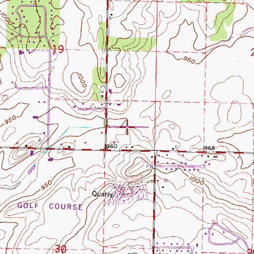 Topographic Map of Pebble Valley, WI