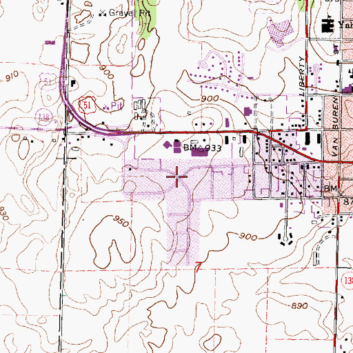 Topographic Map of Pleasant Hill, WI