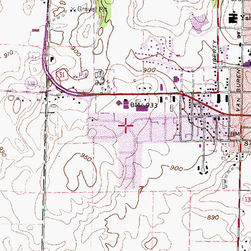Topographic Map of Pleasant Hill, WI