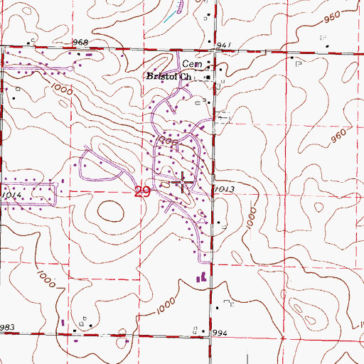 Topographic Map of Prairie View Heights, WI