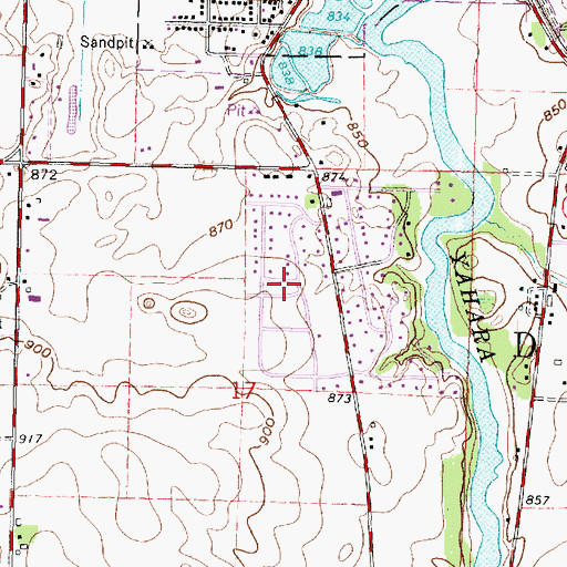 Topographic Map of Rolling Acres, WI