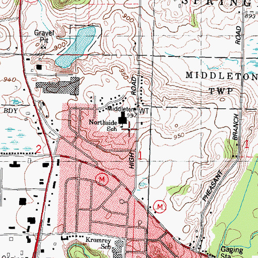 Topographic Map of Saint Andrews Lutheran Church, WI