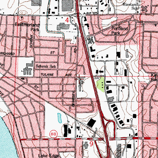 Topographic Map of Saint Dennis School, WI