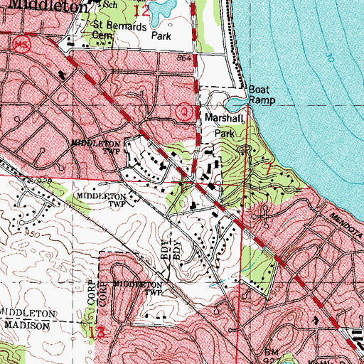 Topographic Map of Saint Dunstans Episcopal Church, WI