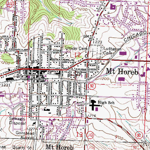 Topographic Map of Saint Ignatius Catholic Church, WI