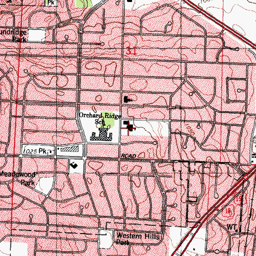 Topographic Map of Saint Maria Goretti School, WI