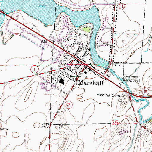 Topographic Map of Saint Paul Lutheran Church, WI