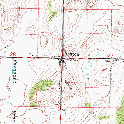 Topographic Map of Saint Peters Catholic Church, WI