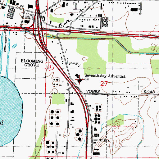 Topographic Map of Seventh Day Adventist Church, WI