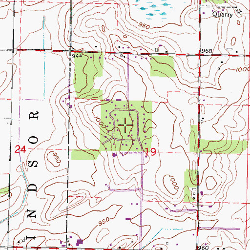 Topographic Map of Sherwood Forest Heights, WI