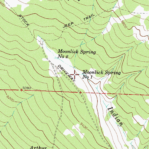 Topographic Map of Moonlick Spring Number 1, CO