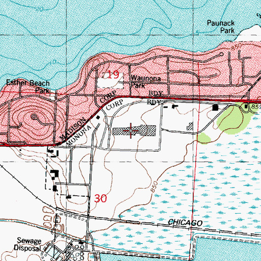 Topographic Map of South Towne Plaza Shopping Center, WI