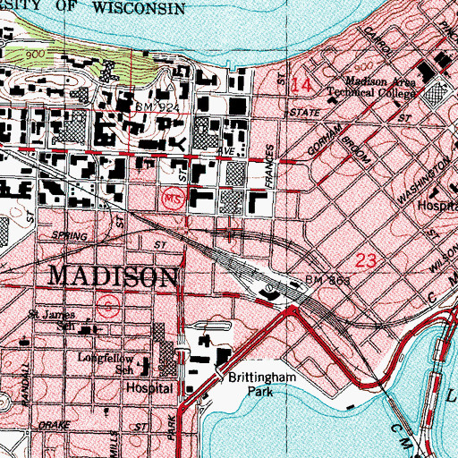 Topographic Map of Southeast Recreation Facility, WI