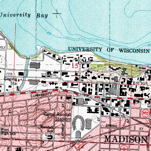 Topographic Map of Steenbock Library, WI