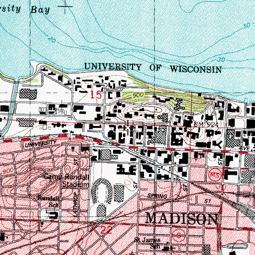 Topographic Map of Stovall Building, WI