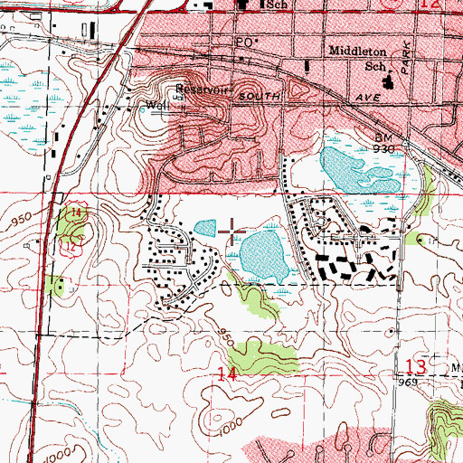 Topographic Map of Strickers Pond Park, WI