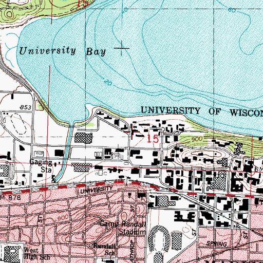 Topographic Map of Sullivan Hall, WI