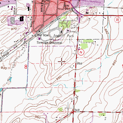 Topographic Map of Sun Prairie High School, WI