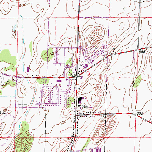 Topographic Map of Taylors Corners, WI