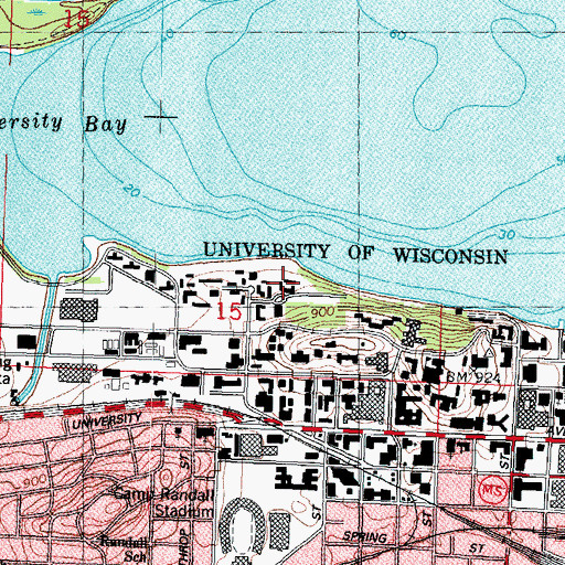 Topographic Map of Tripp Hall, WI