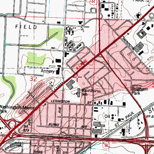 Topographic Map of Truax Plaza Shopping Center, WI