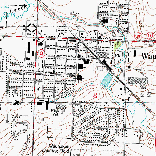 Topographic Map of Heritage Elementary School, WI