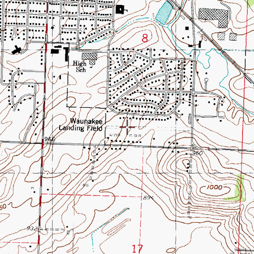 Topographic Map of Waunakee Airport, WI