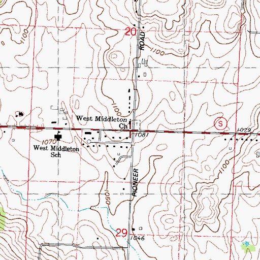 Topographic Map of West Middleton, WI