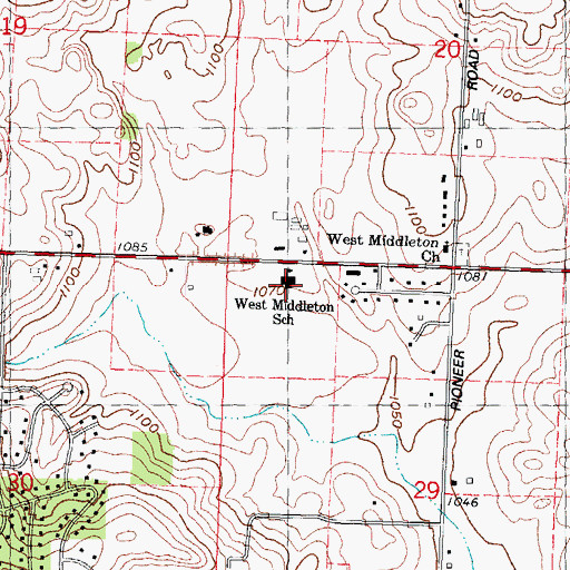 Topographic Map of West Middleton Elementary School, WI