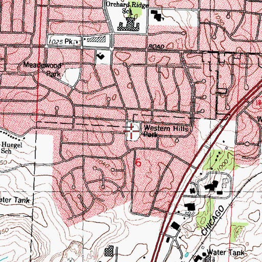 Topographic Map of Western Hills Park, WI