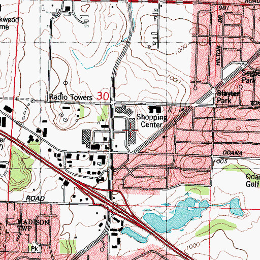 Topographic Map of Westgate Mall Shopping Center, WI