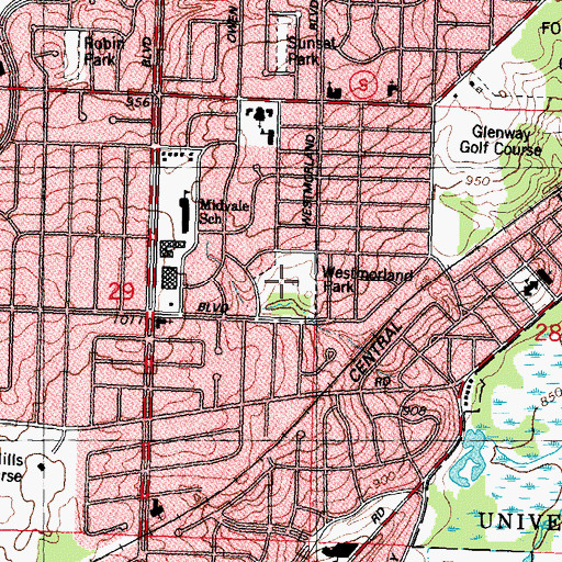 Topographic Map of Westmorland Park, WI