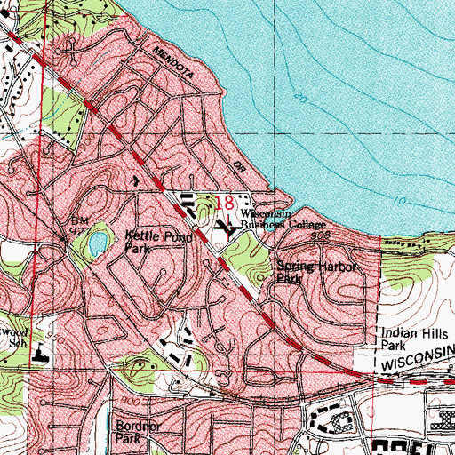 Topographic Map of Wisconsin Business College, WI