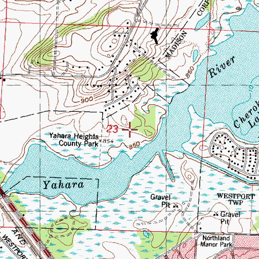 Topographic Map of Yahara Heights County Park, WI