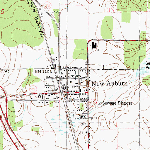 Topographic Map of Bethel Lutheran Church, WI