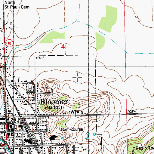 Topographic Map of Bloomer Elementary School, WI