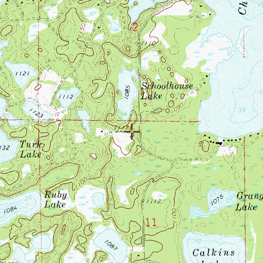 Topographic Map of Chain Lake School (historical), WI