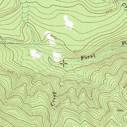 Topographic Map of Grass Creek, CO