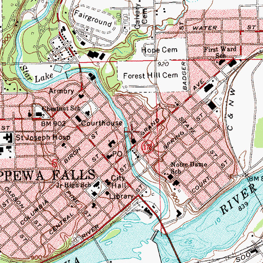 Topographic Map of Christian Gospel Chapel, WI