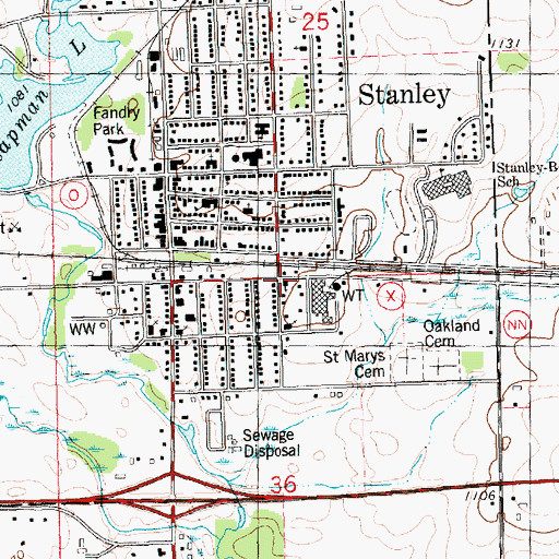 Topographic Map of Church of the Brethren, WI