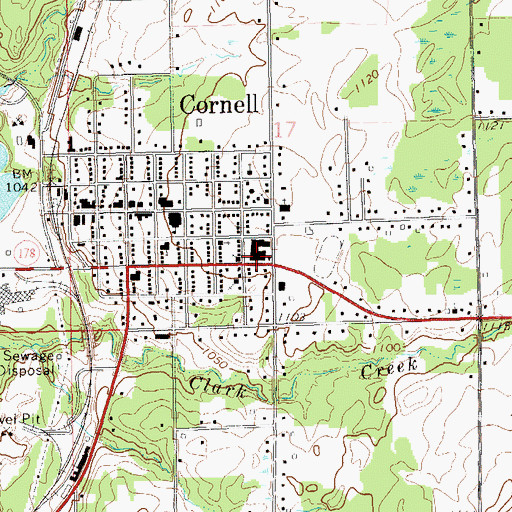 Topographic Map of Cornell Middle /  High School, WI