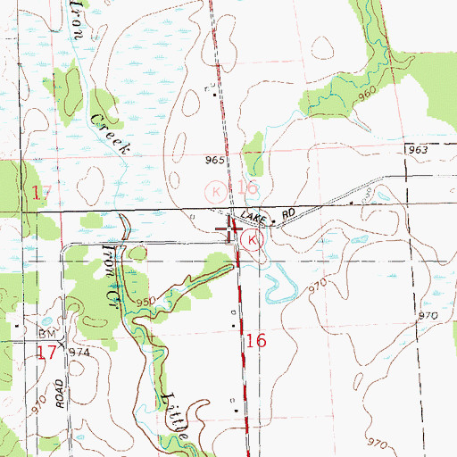 Topographic Map of East Anson School (historical), WI