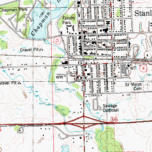 Topographic Map of Epiphany Lutheran School, WI