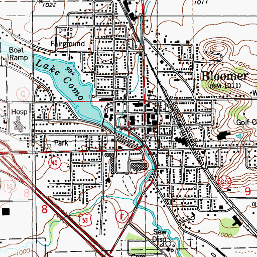 Topographic Map of First Congregational Church, WI