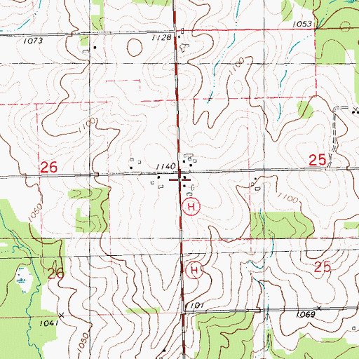 Topographic Map of High Banks School (historical), WI