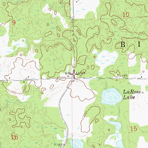 Topographic Map of La Rose School (historical), WI