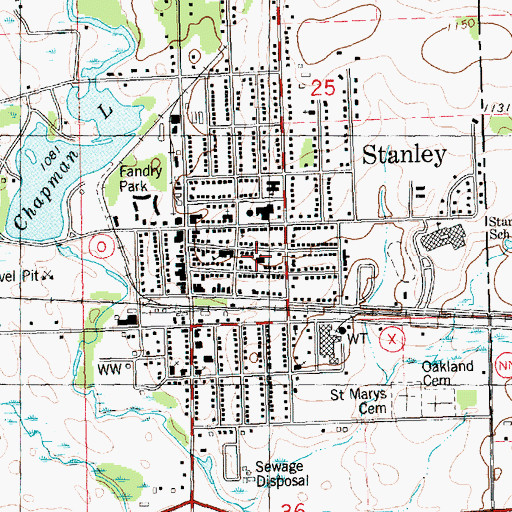 Topographic Map of Lincoln School (historical), WI