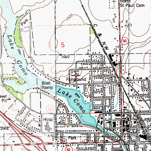 Topographic Map of Moose Fair Grounds, WI