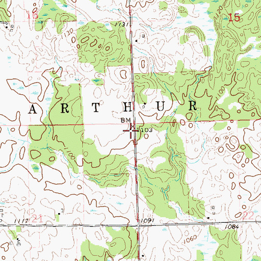 Topographic Map of New School (historical), WI